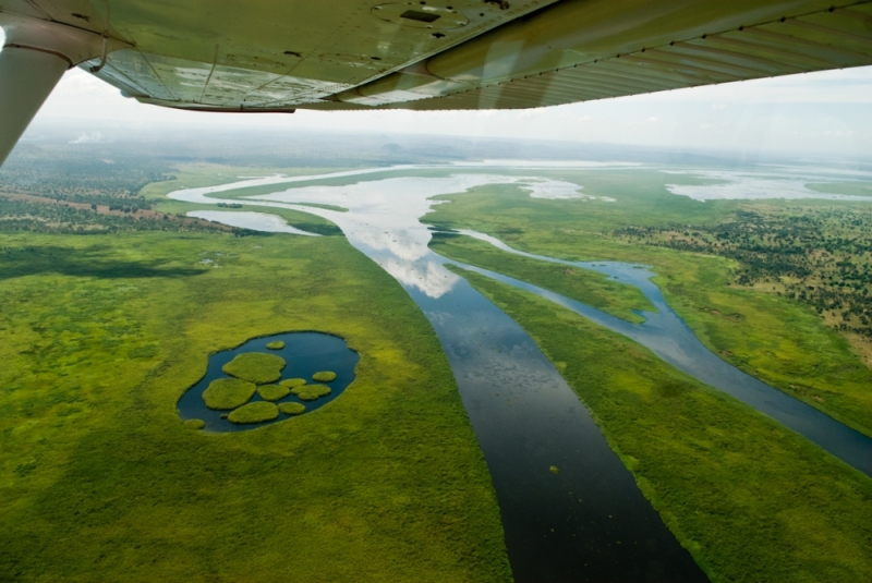 View of the Nile River  after take off from Nimule in Sudan where Far Reaching Ministries works.