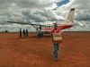 MAF plane at Aru airstrip in eastern Congo.