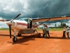 MAF plane at Aru airstrip in eastern Congo.