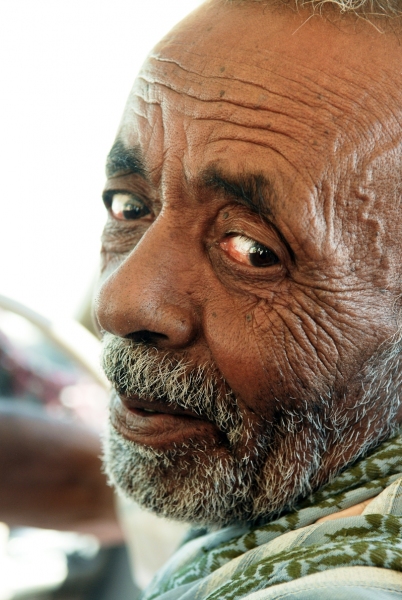 A Yemanese taxi driver waits for a passenger.